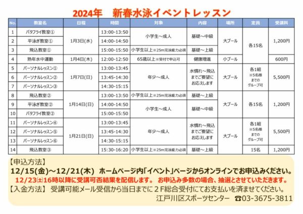 【結合】水泳2024新春イベントレッスンのサムネイル